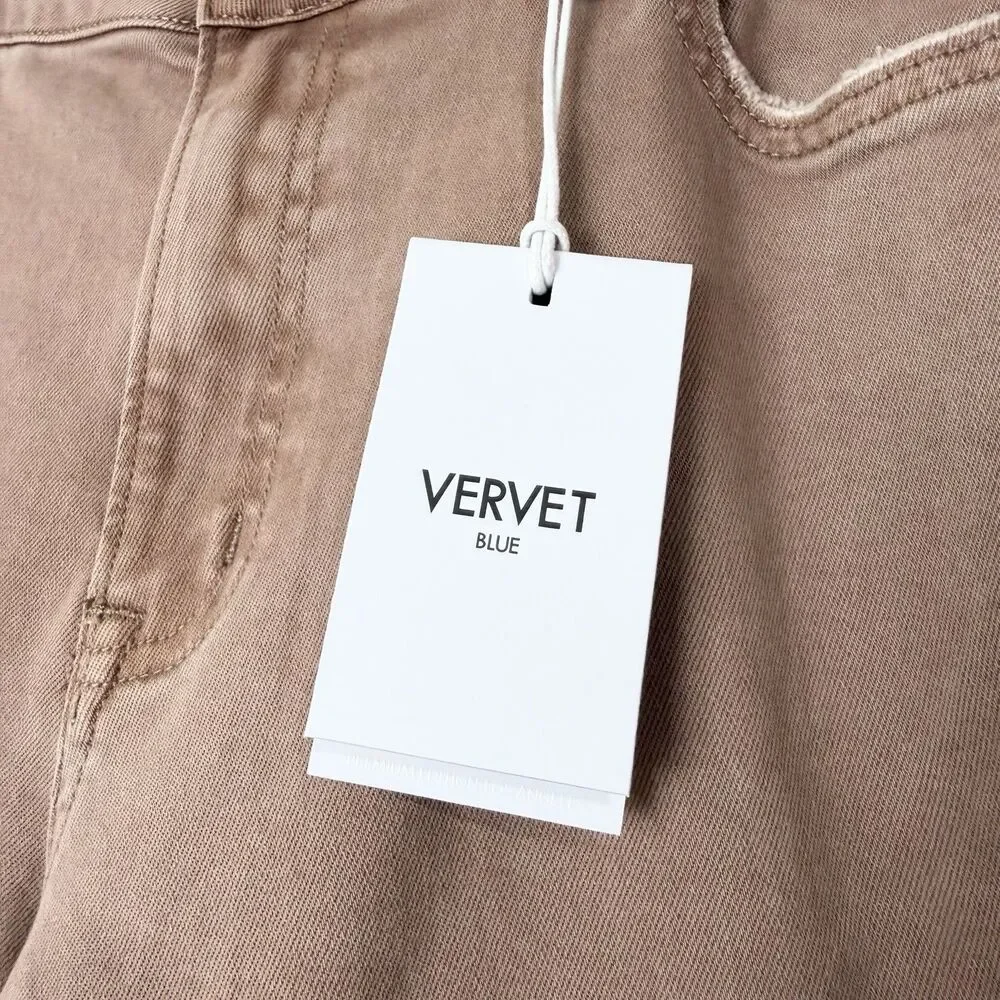 Vervet Jeans Melissa Mid Rise Stretch Straight Brown Denim NWT Women’s 32 / 14